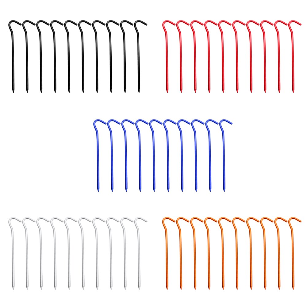 Cheap Goat Tents 10pcs Awning Canopy Tent Nails 18cm Outdoor Aluminium Alloy Nails for Camping Awning Canopy Garden Stakes with Hooks   